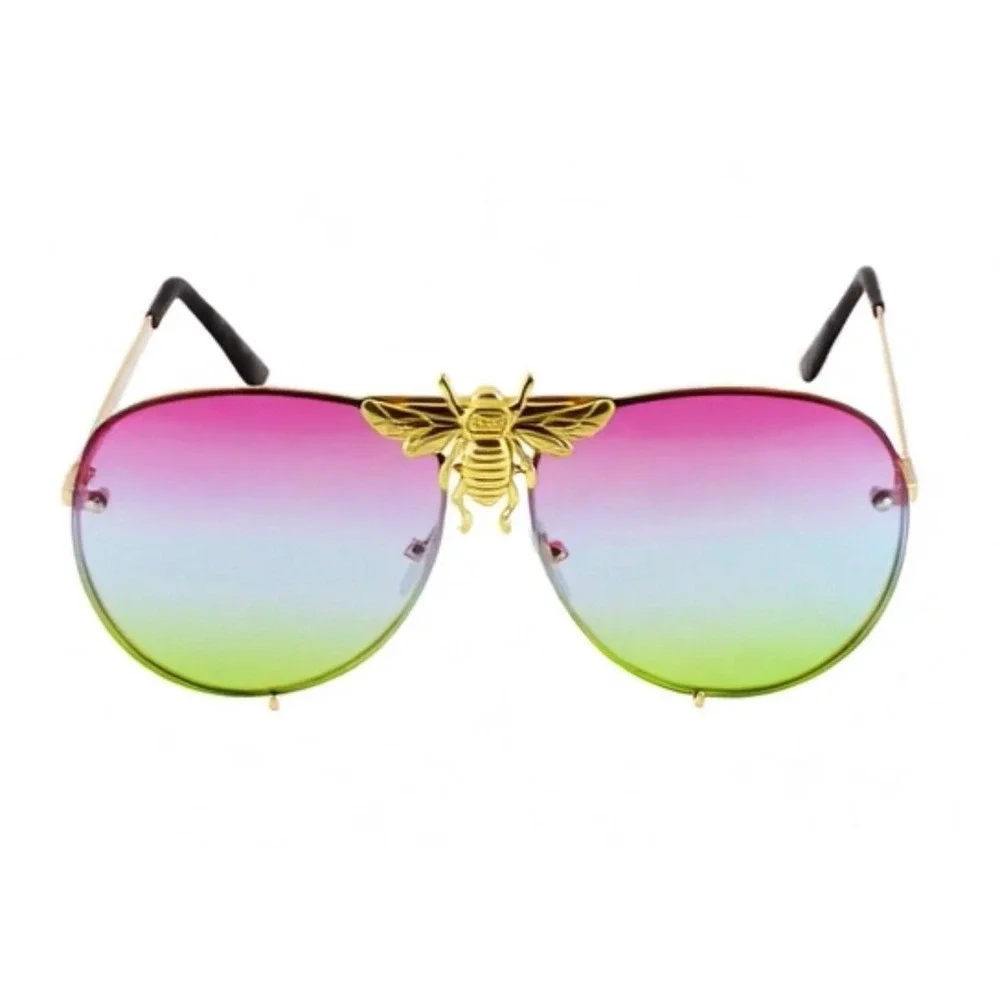 Women Gradient Oversize Sunglasses Festival Eyewear Outdoor Rave Funky Boho Glam
